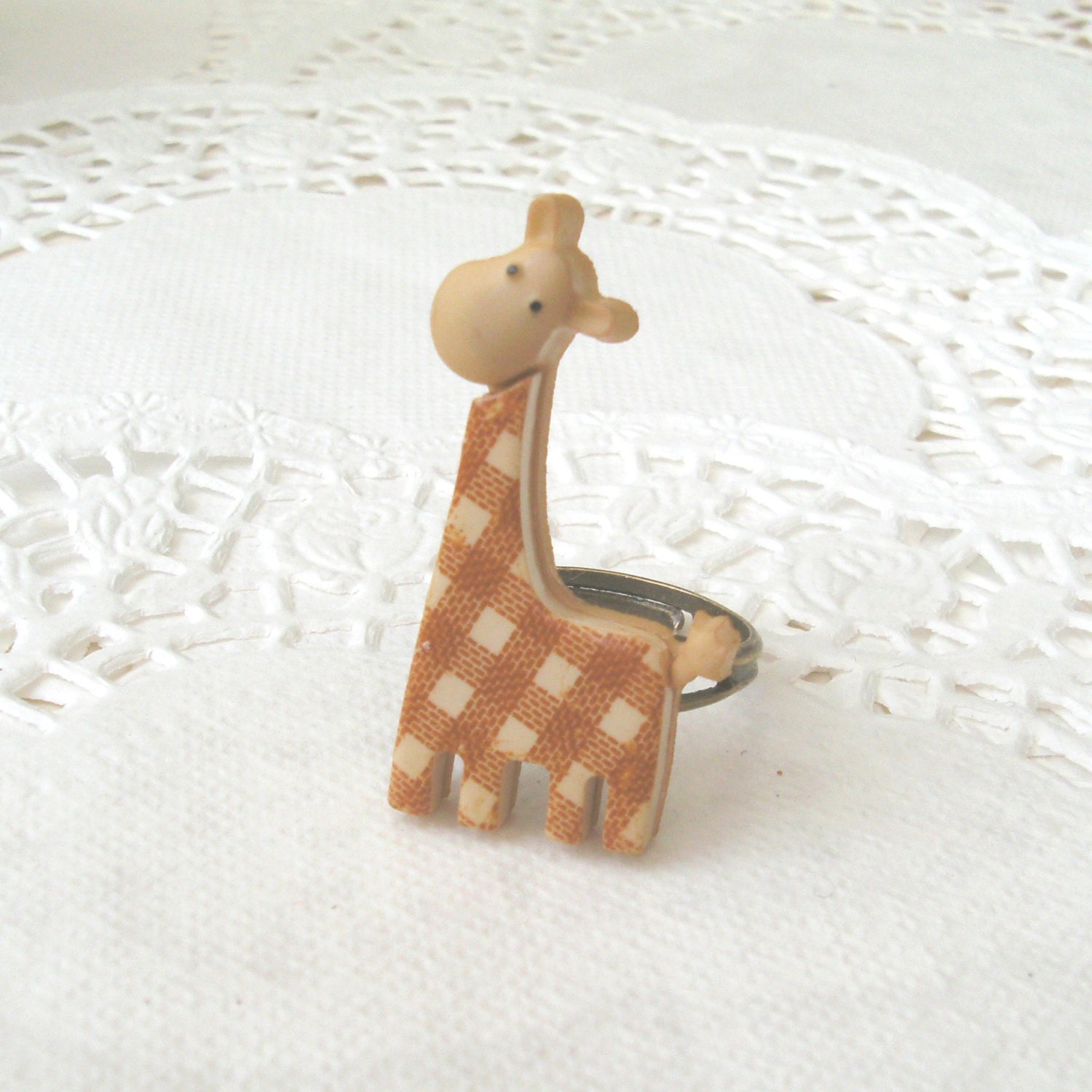 Baby Giraffe Ring, Adjustable Ring, Animal Ring