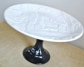 Christmas Gift / Cupcake Stand / Wedding Gift-Feathers-As seen in BRIDES magazine