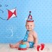 3 PIECE SET Dr. Seuss Party Hat - Diaper Cover - Necktie for Cake Smash or First Birthday - Baby - Boys