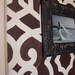 Fretwork Distressed 5x7 Wood Picture Frame with 8" Wood Espresso and Vintage Cream with Black Embossed Trim