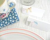 50 Vintage Fabric Flag Embellished Placecards Escort Cards / Rustic Garden Country Vintage Beach Wedding Decor Il_170x135