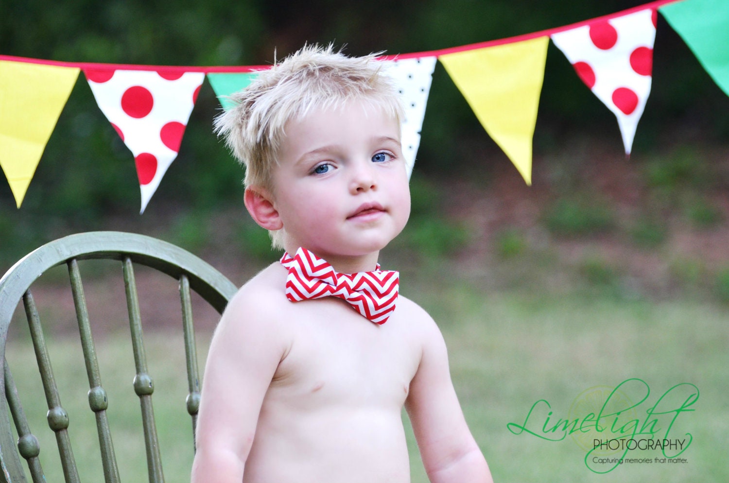 Primary Polka Dot Fabric Bunting, Garland, Banner, Pennant Decoration 11 FT / Larger 7 Inch Flags Il_570xn