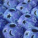 Ceramic Candle holder Spring Home Decor Purple Blue Stars & Moon Velvet Purple Handmade Pottery Candileria Romantic