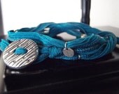 Yoga Wrap Bracelet - Adjustable Bracelet - Sport Bracelet - Reef - Turquoise
