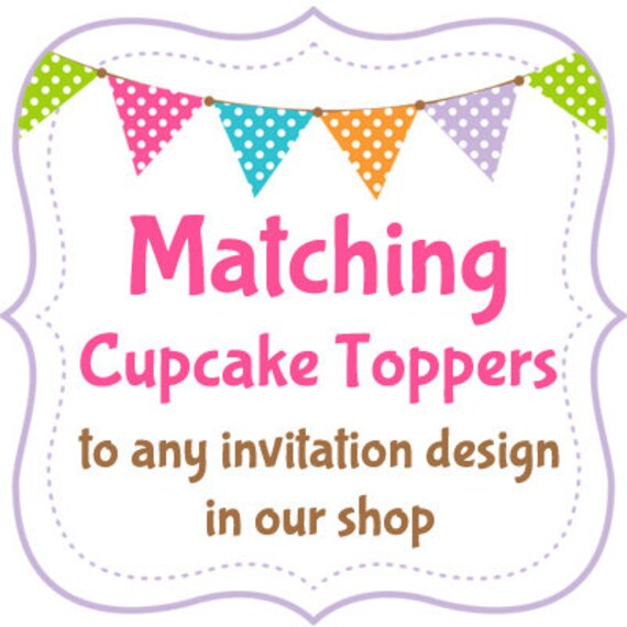 Printable Cupcake Topper or Favor Tag - Match any design in our shop - Customizable Il_570xn