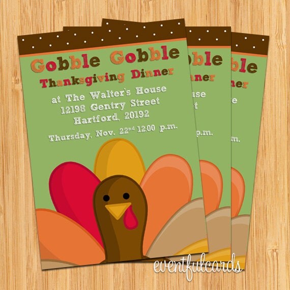 Thanksgiving Turkey Dinner Party Invitation - Printable Il_570xn