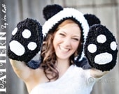 PATTERN - Panda Bear Hood with Scarf and Paws - Crochet PDF Pattern