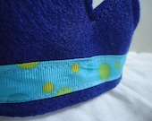 Royal Blue Felt with Polka Dot Ribbon Felt Crown