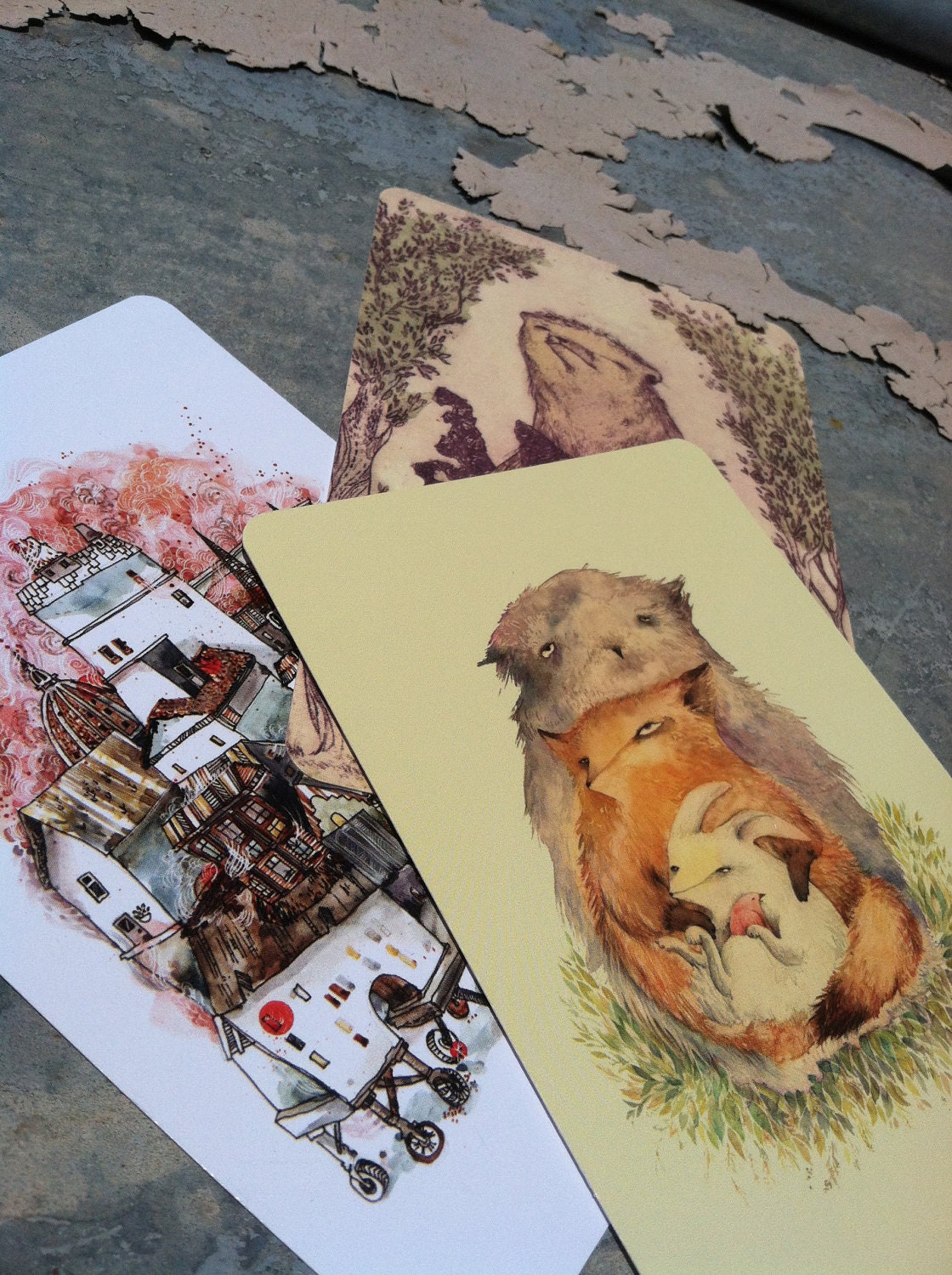 SET OF 3 Postcards