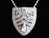 Vintage Art Deco Dress Clip Pendant Necklace France c1930