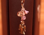 Angel and Peach Beaded Large Gold Bookmark