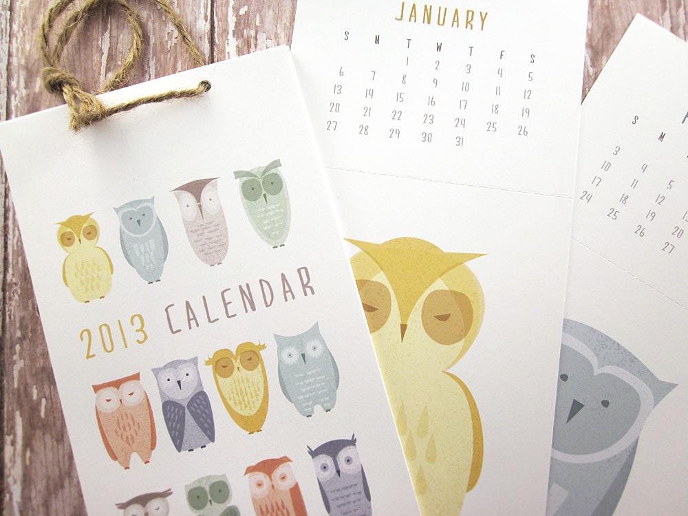 Owls - 2013 Wall Calendar
