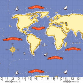 Out to Sea by Sarah Jane for Michael Miller Fabrics -Nautical Map Boy DC5624-Boy