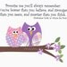 Kids Wall Art, Nursery Decor, Children's Room Art, Lavender, Pink, Purple, Verse, Owls, Promise Me You'll Always Remember, 8x10 Art Print