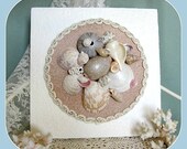 SALE 10% OFF - Shell Decor Sea Shell Ocean Decor Seashell Beach Cottage Decor Shell Home Decor Handmade Shell Art Shell Wall Decor Ornament