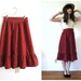 SALE Vintage 1970's Faux Suede Rust Midi Skirt // s