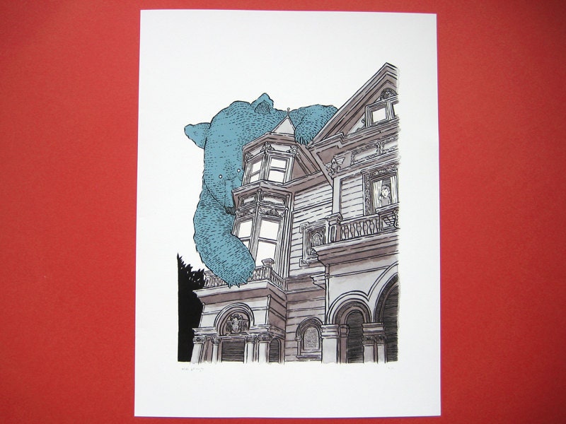 The Giant Bear on Haight limited edition giclée print