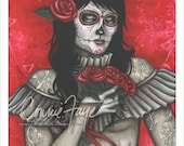Chelle de los Muertos Day of the Dead 11x17 Print