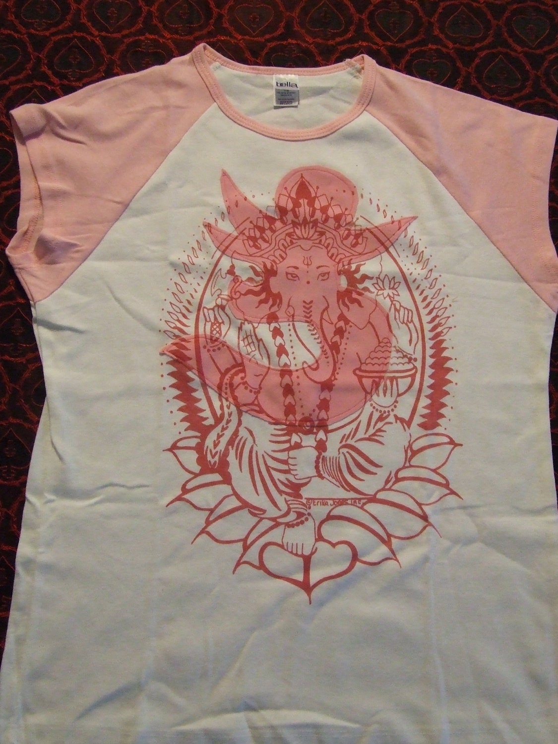 Juniors XXL Ganesh/Om short sleeve ringer T