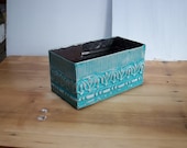Kinda' Blue/Green Tissue Holder in old tin