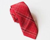 Thierry - Red Plaid Wool Men's Tie