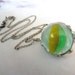 Magical Orb of Gypsy Curse Removal Necklace. Vintage Large Glass Marble. Oxidized Sterling SIlver