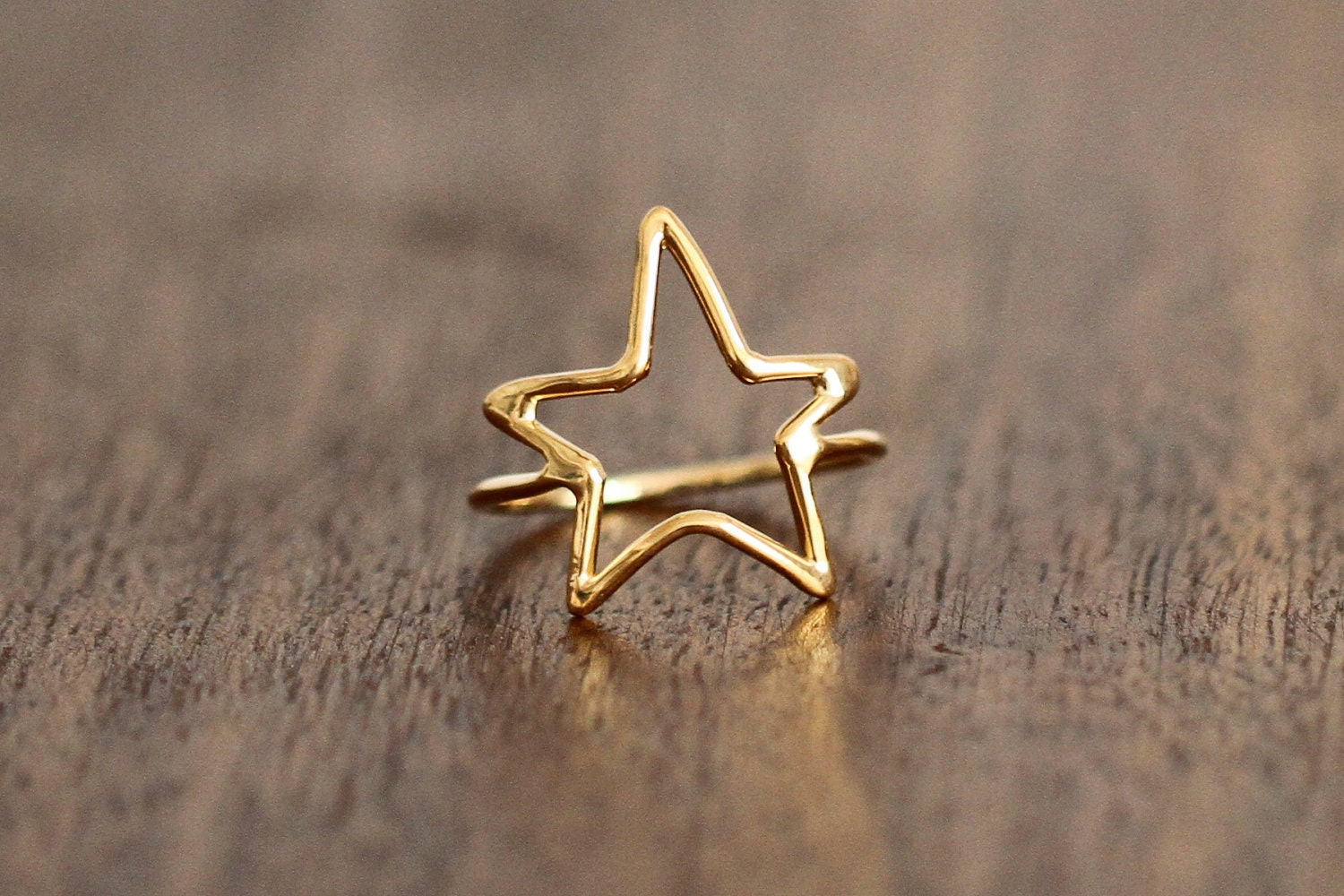 Gold STAR Ring, Most Sizes Ready to Ship