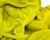 Velvet, hand-dyed silk-backed rayon velvet, Chartreuse