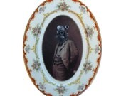Dr. SteamPunk Portrait - Altered Vintage Plate