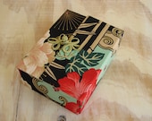Red, White & Gold  Asian Flowers Scrap Box 5x7