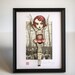 The Amazing Tattooed Girl - fully assembled articulated paper doll - Framed -  by Mab Graves