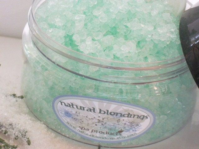GREEN TEA  Dead Sea Bath Salts Natural Blendings Best Product in 8 oz Jar  Made to Order Custom Fragrance