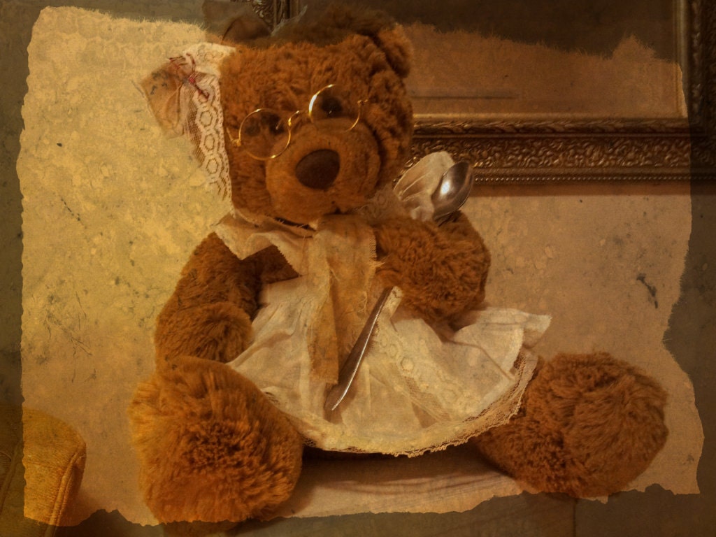 Vintage Teddy Bear 15 inches shabby vintage outfit