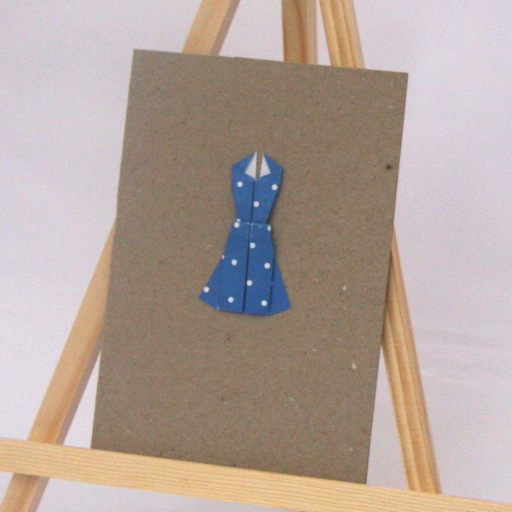 Origami Card - Elegant Dress - Blank C6 Size
