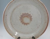 Earthy Stoneware Platter with Sunburst