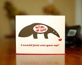 I Could Just Eat You Up - Mod Anteater I Love You Card on 100% Recycled Paper