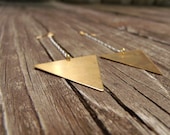 Raw Brass Triangle Earrings