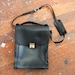SALE / Vintage large black leather satchel