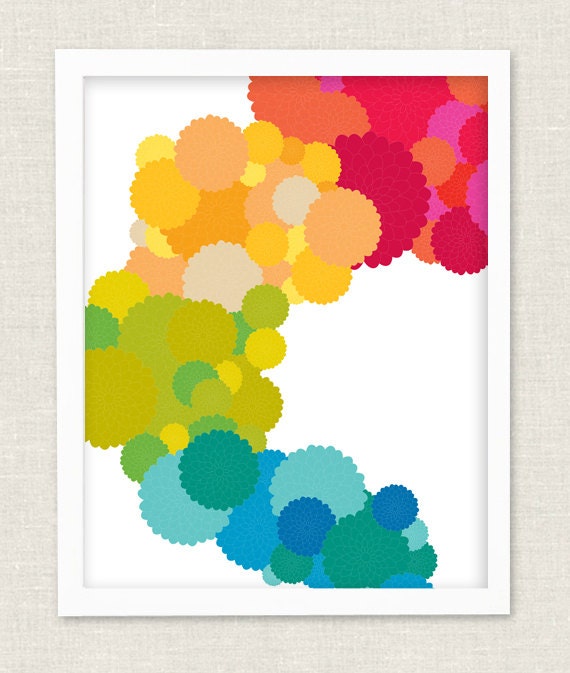 Bright Floral Dahlia Graphic Flower Cluster Cascade Poster Fine Art Giclee 12 x 16 Print - pennyluxesales Bright Floral Dahlia Graphic Flower Cluster Cascade Poster Fine Art Giclee 12 x 16 Print - pennyluxesales
