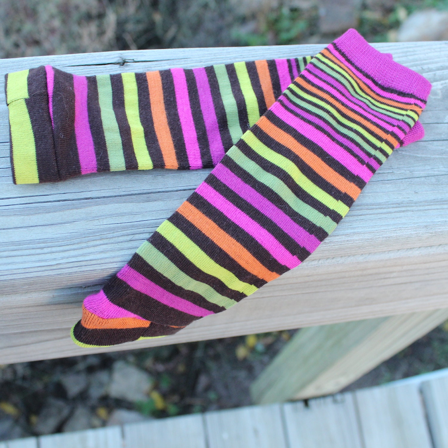 Fall Colors Striped Baby Leg & Arm Warmers
