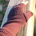 Repurposed Sweater Fingerless Mitts: Plum Merino