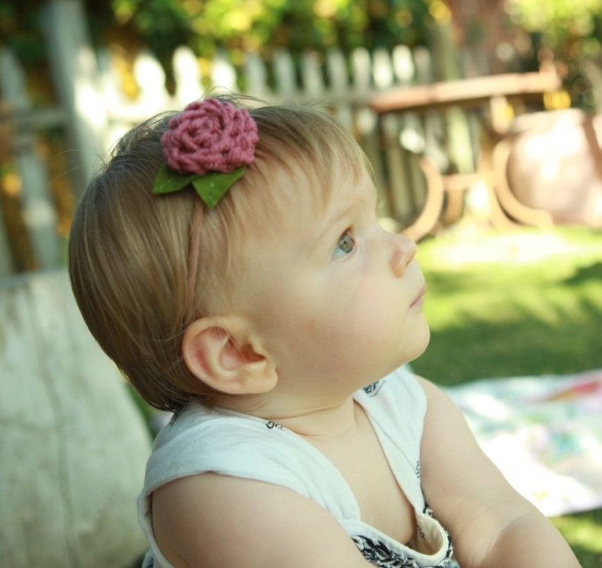 Fleur - Single Crochet Rosette Headband