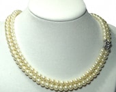 Necklace, Choker, Swarovski Pearl, Silver, Crystal, Bridal, Unique Jewelry by thecuriouscupcake on Etsy