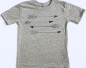 Arrows Kid's Eco Heather Grey Tshirt Tee Shirt Black ink Organic Recycled 2T, 3T, 4T