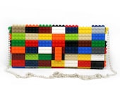 Multicolor clutch on a chain made entirely of LEGO bricks