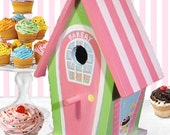 Hand Painted Bakery Birdhouse