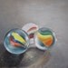 Cat eye marbles Original chalk pastel painting