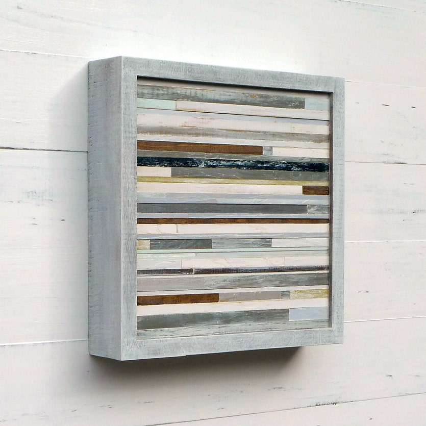 Modern Rustic Wood Art, 9 3/4 x 9 3/4