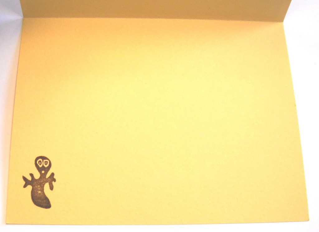 Halloween Card - Button Pumpkin Spider Web Embossed