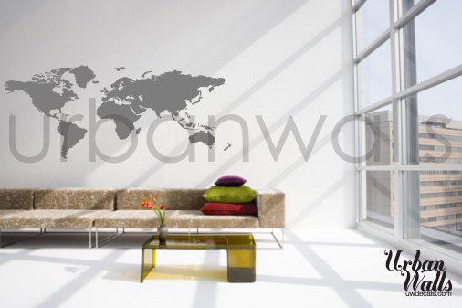 Vinyl Wall Sticker Decal Art - World Map